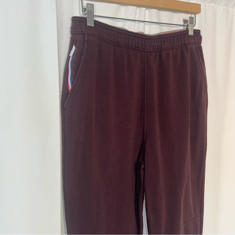 Four Laps Maroon Track Pants Men's Zip Ankle Joggers Performance 4 Laps Medium